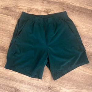 Teal blue pace breaker 7” linerless lululemon shorts